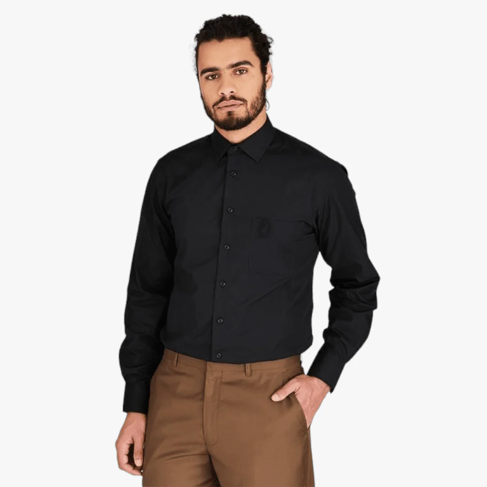 Polo Mens Relax Fit Work Shirt Black