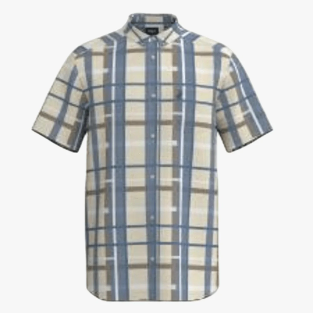 Polo Mens Short Sleeve Check Shirt Stone