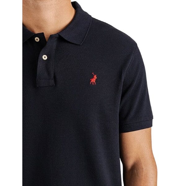 Polo Mens Stretch Pique Short Sleeve Golfer Navy - Image 3