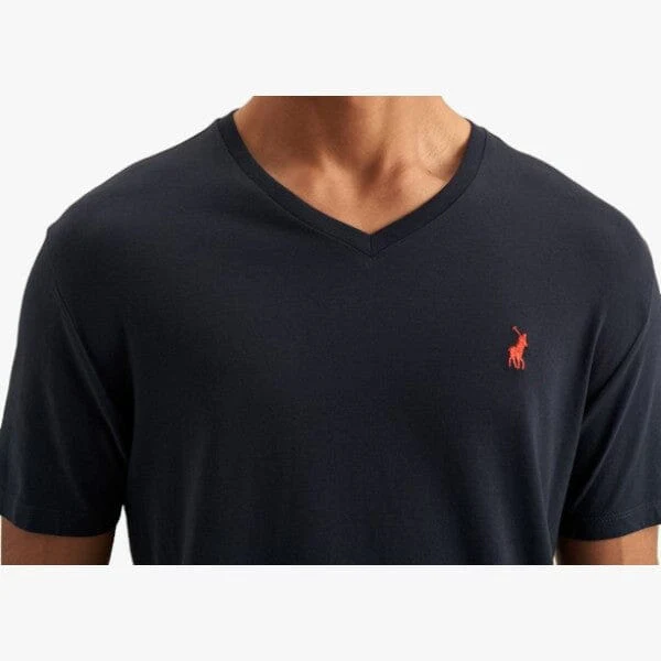 Polo Mens V-Neck Short Sleeve Tee Navy - Image 4