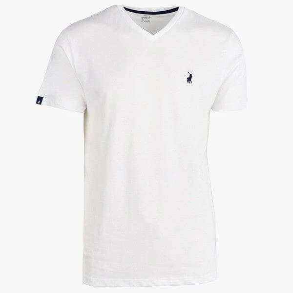 Polo Mens V-Neck Short Sleeve Tee White - Image 2