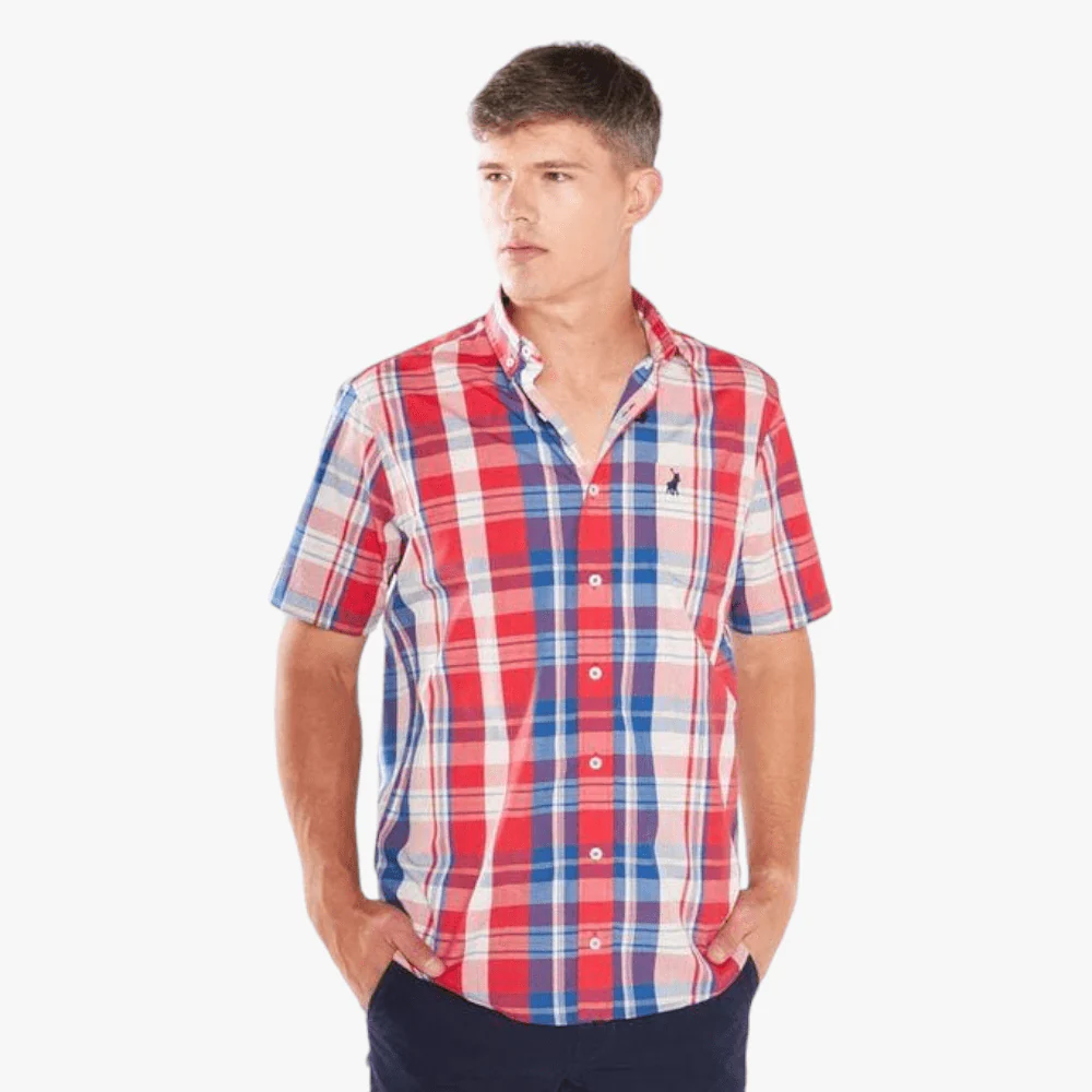 Polo Mens Weekender Short Sleeve Shirt Red