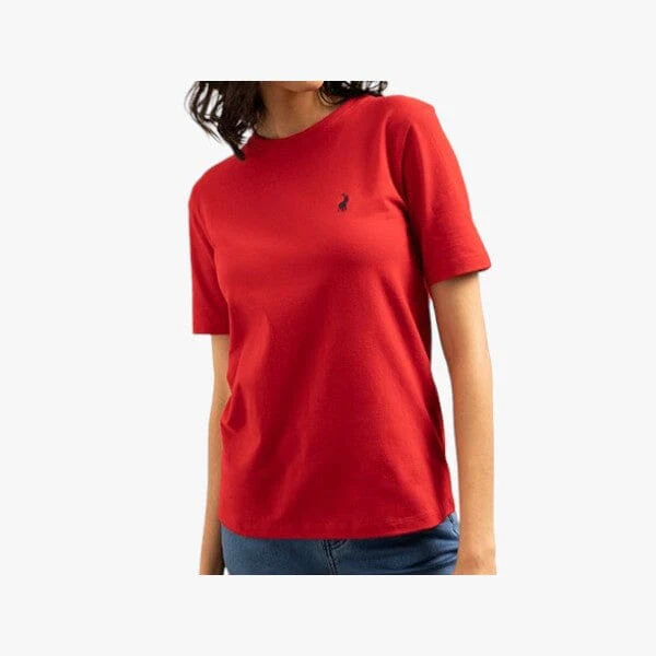 Polo Womens Allie Small Pony Stretch Short Sleeve Tee Red - Image 2