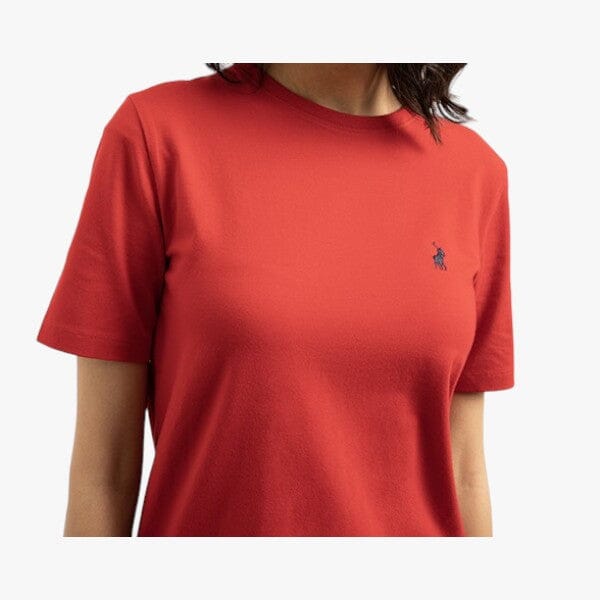 Polo Womens Allie Small Pony Stretch Short Sleeve Tee Red - Image 3