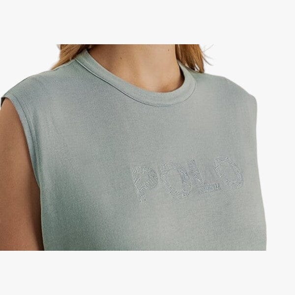 Polo Womens Bianca Embroid Short Sleeve Tee Blue - Image 3
