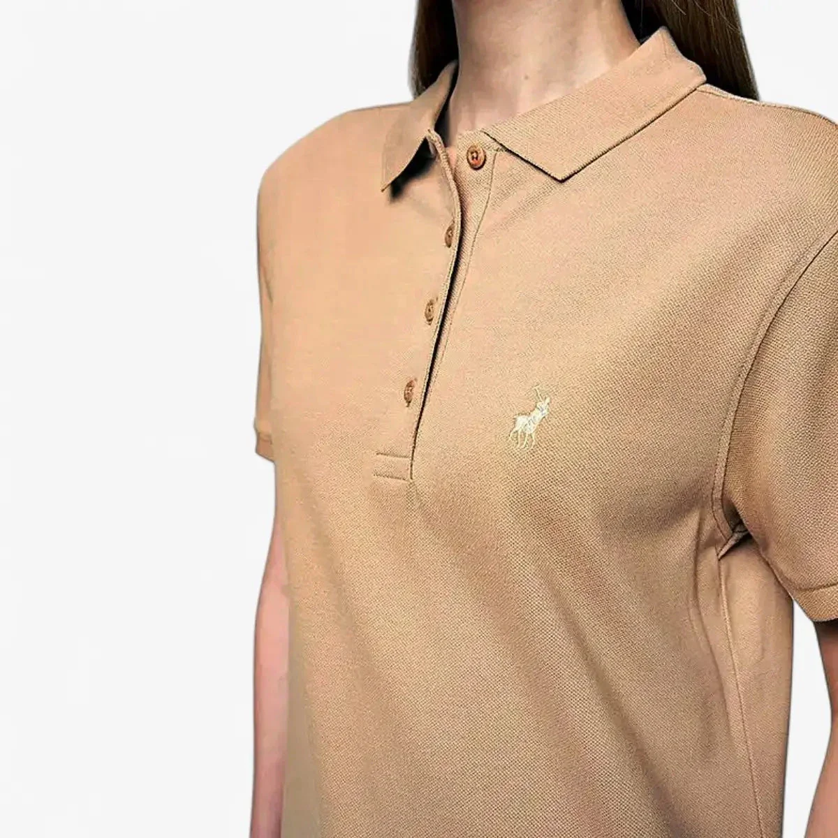 Polo Womens Margot Short Sleeve Golfer Taupe - Image 2