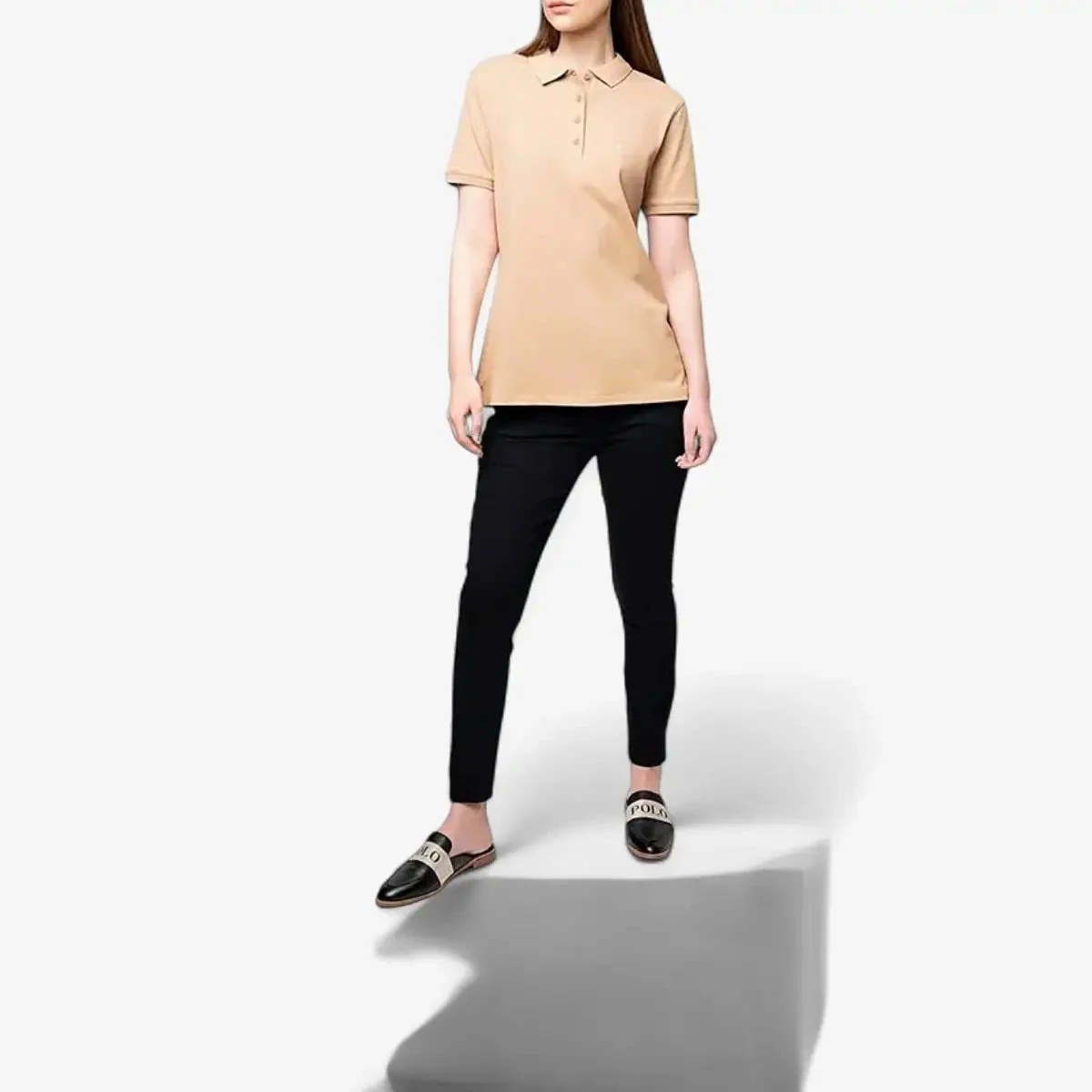 Polo Womens Margot Short Sleeve Golfer Taupe - Image 3