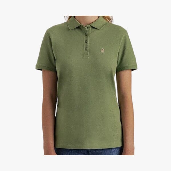 Polo Womens Margot Small Pony Stretch Short Sleeve Golfer Fatigue - Image 2