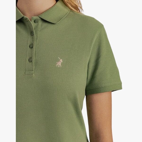 Polo Womens Margot Small Pony Stretch Short Sleeve Golfer Fatigue - Image 4