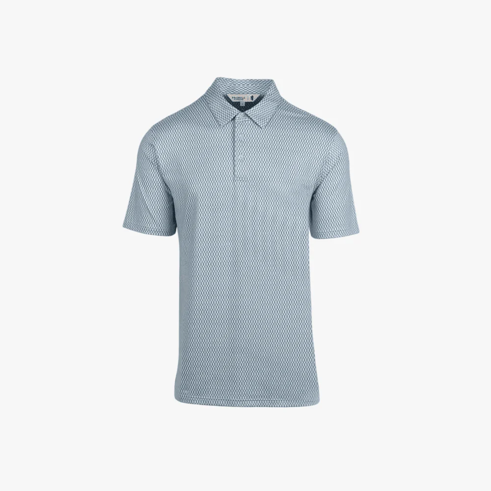 Pringle Mens Arnold Printed Technical Short Sleeve Golfer Blue