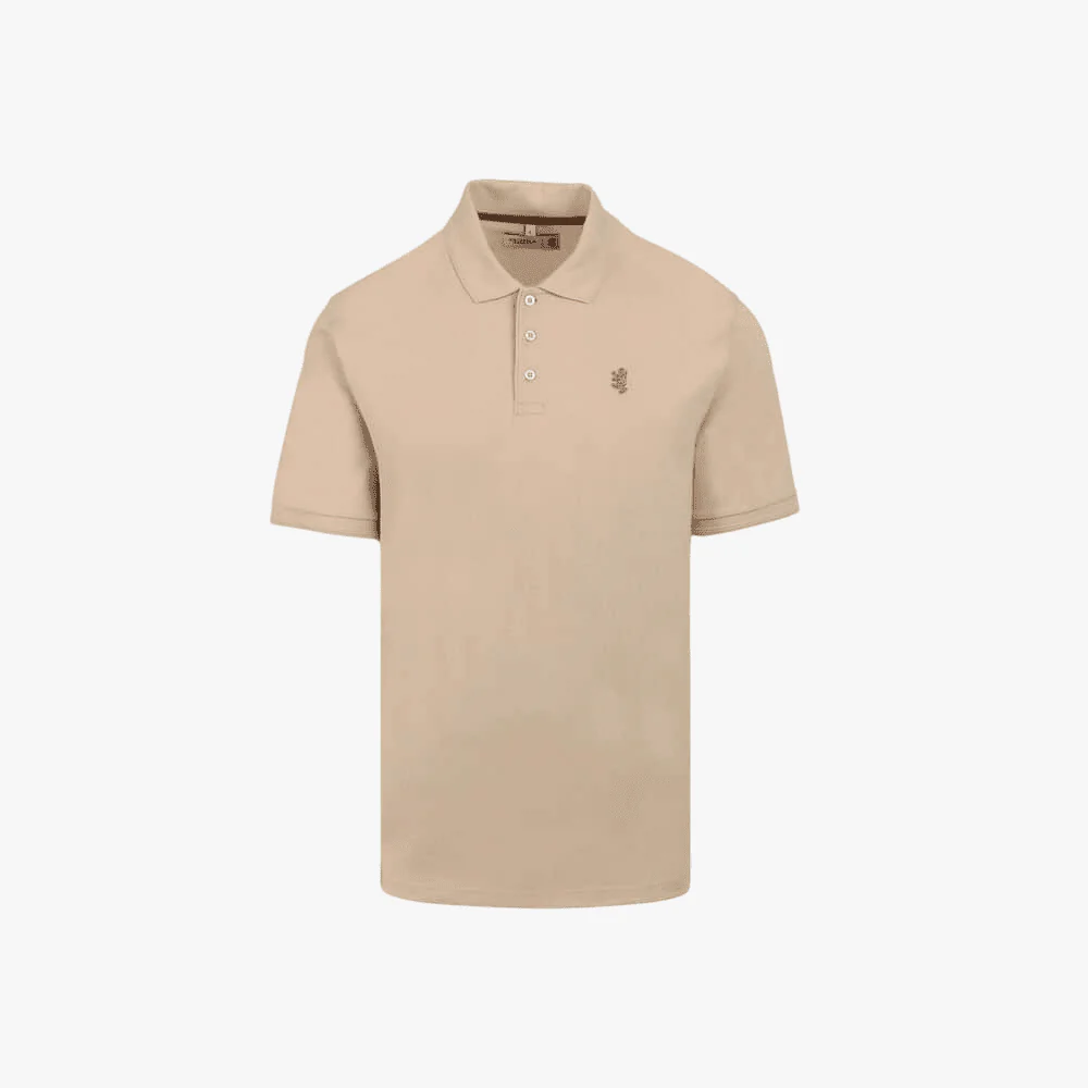 Pringle Mens Austyn Core Pima Pique Short Sleeve Golfer Stone