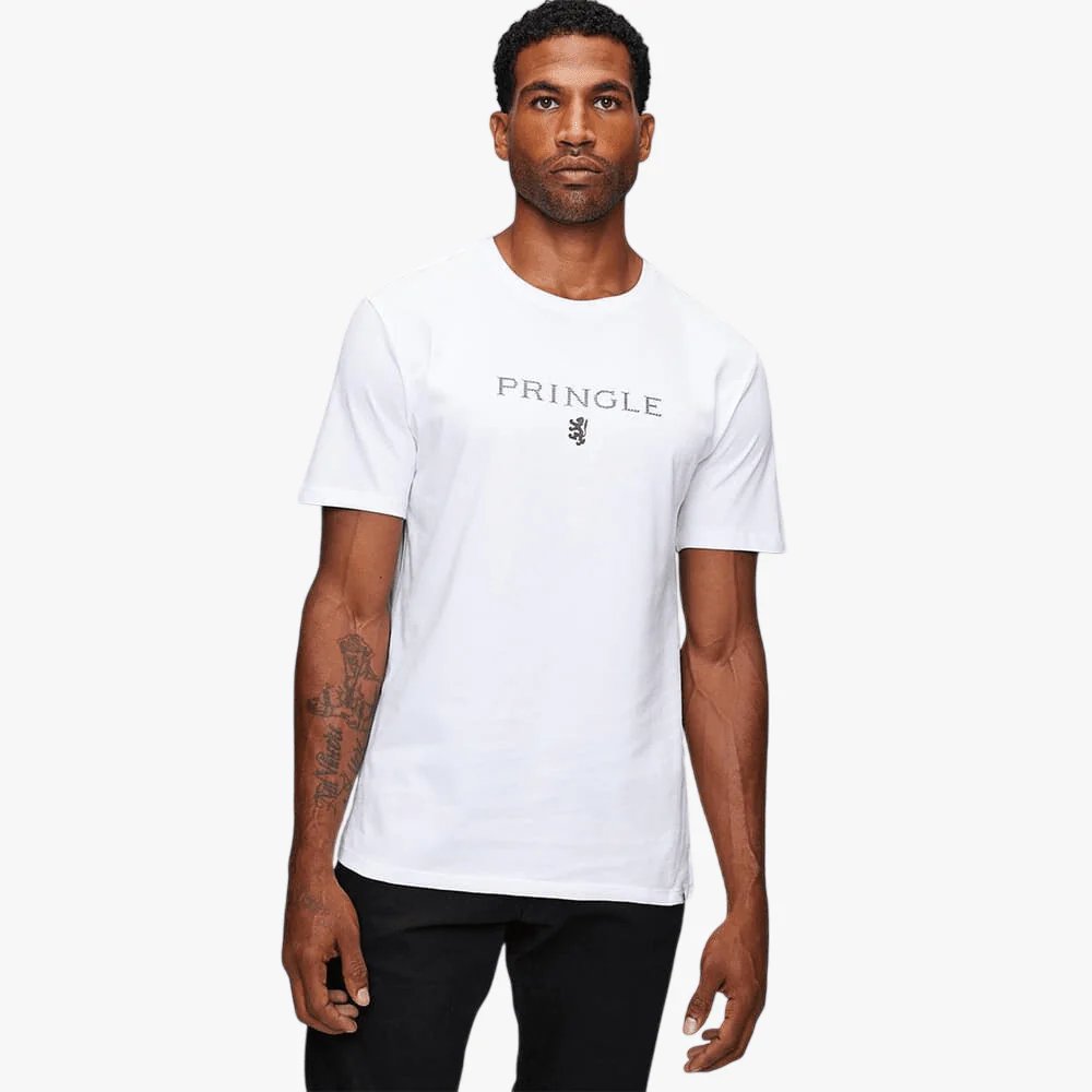 Pringle Mens Carl Printed Tee White