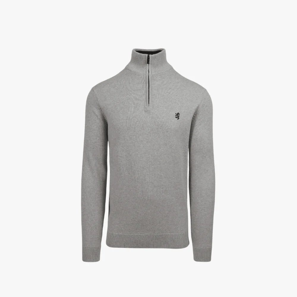 Pringle Mens Harry 1/4 Zip Sweater Grey