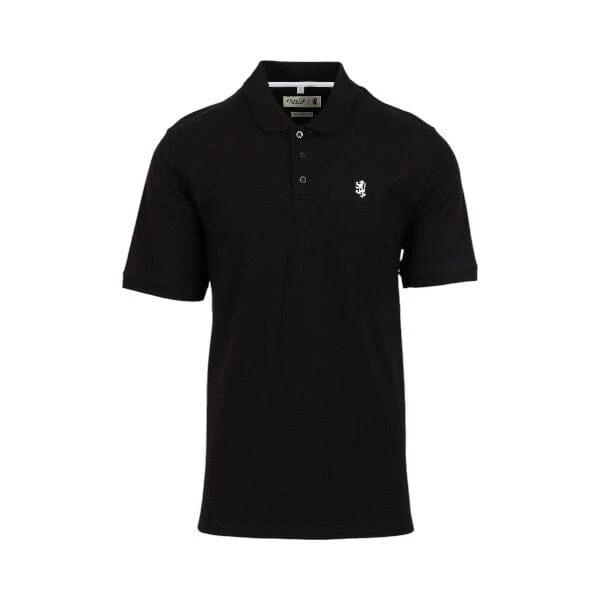 PRINGLE MENS AUSTYN CORE PIMA PIQUE SHORT SLEEVE GOLFER BLACK