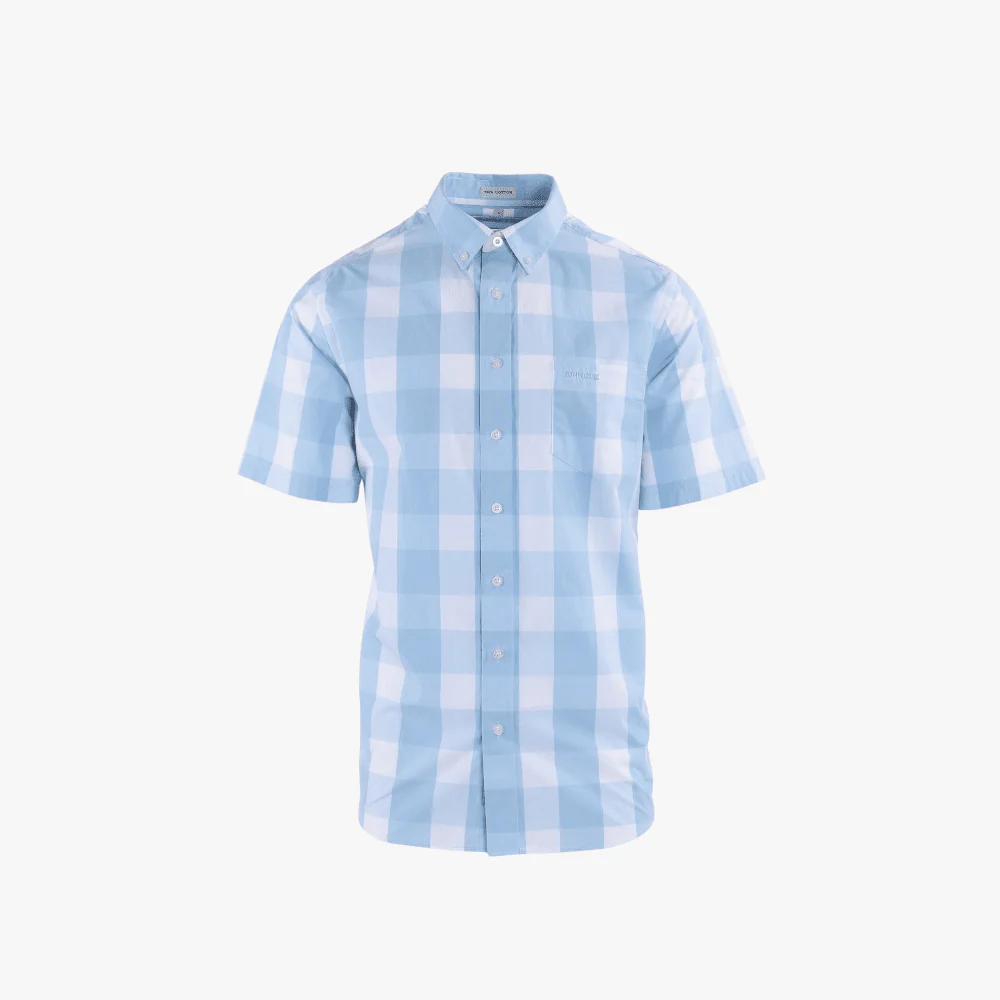 Pringle Mens Morris Short Sleeve Shirt Blue