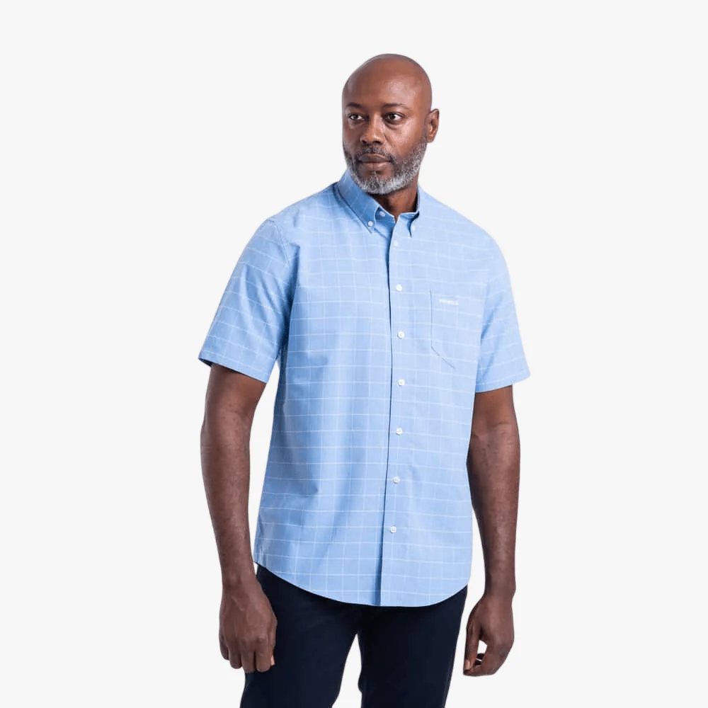 Pringle Mens Oscar Classic Short Sleeve Shirt Blue