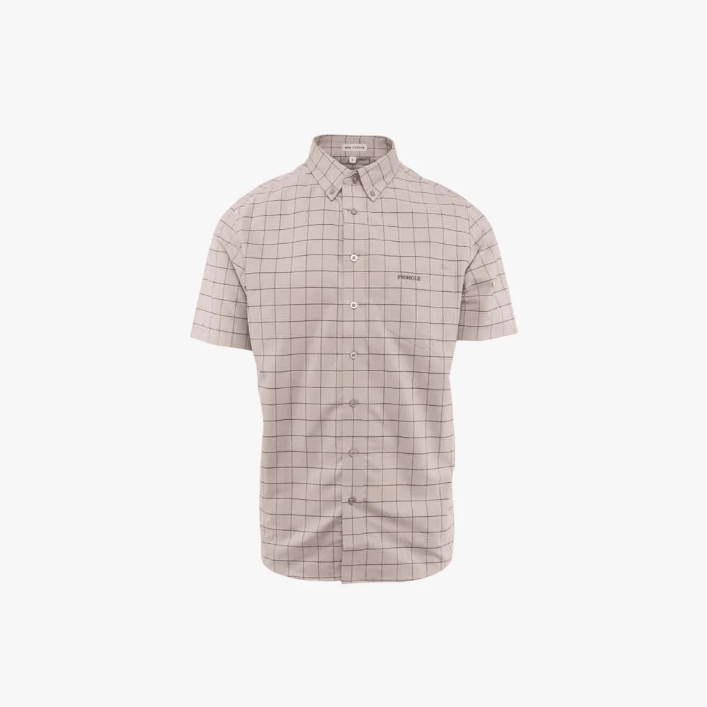 Pringle Mens Oscar Classic Short Sleeve Shirt Stone