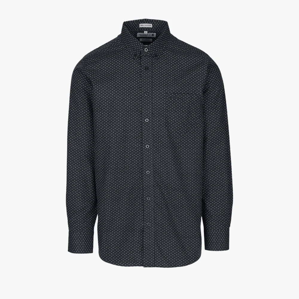 Pringle Mens Randy Printed Long Sleeve Shirt Navy