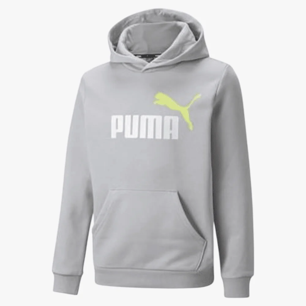 Puma Boys Ess+ 2 Col Big Logo Fleece Hoodie Harbor Mist