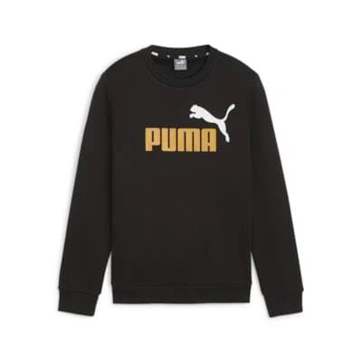 Puma Boys Ess+ 2 Col Big Logo Fleece Sweater Black Ginger