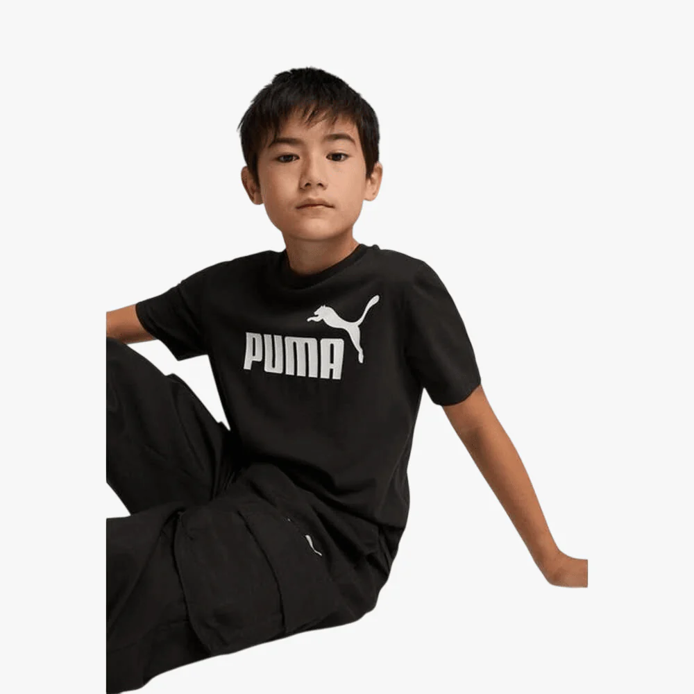 Puma Boys Ess No 1 Logo Short Sleeve Tee Black