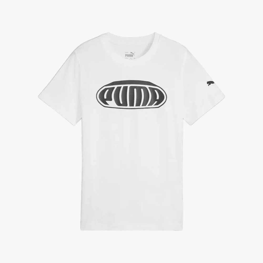 Puma Boys Graphics 2 Short Sleeve Tee White