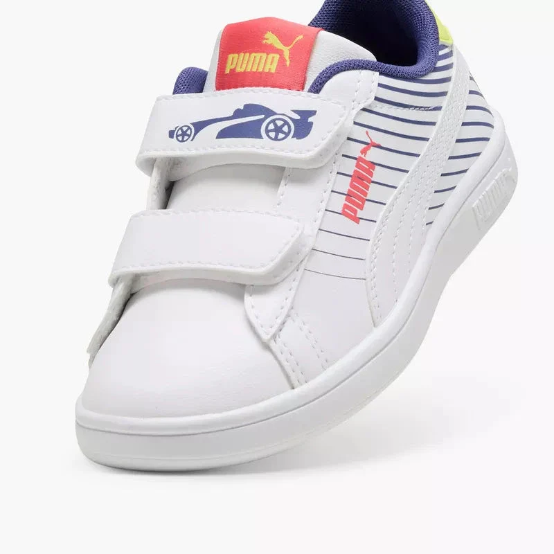 Puma Kids Smash 3.0 Sneaker Posied 2 Race V White - Image 5