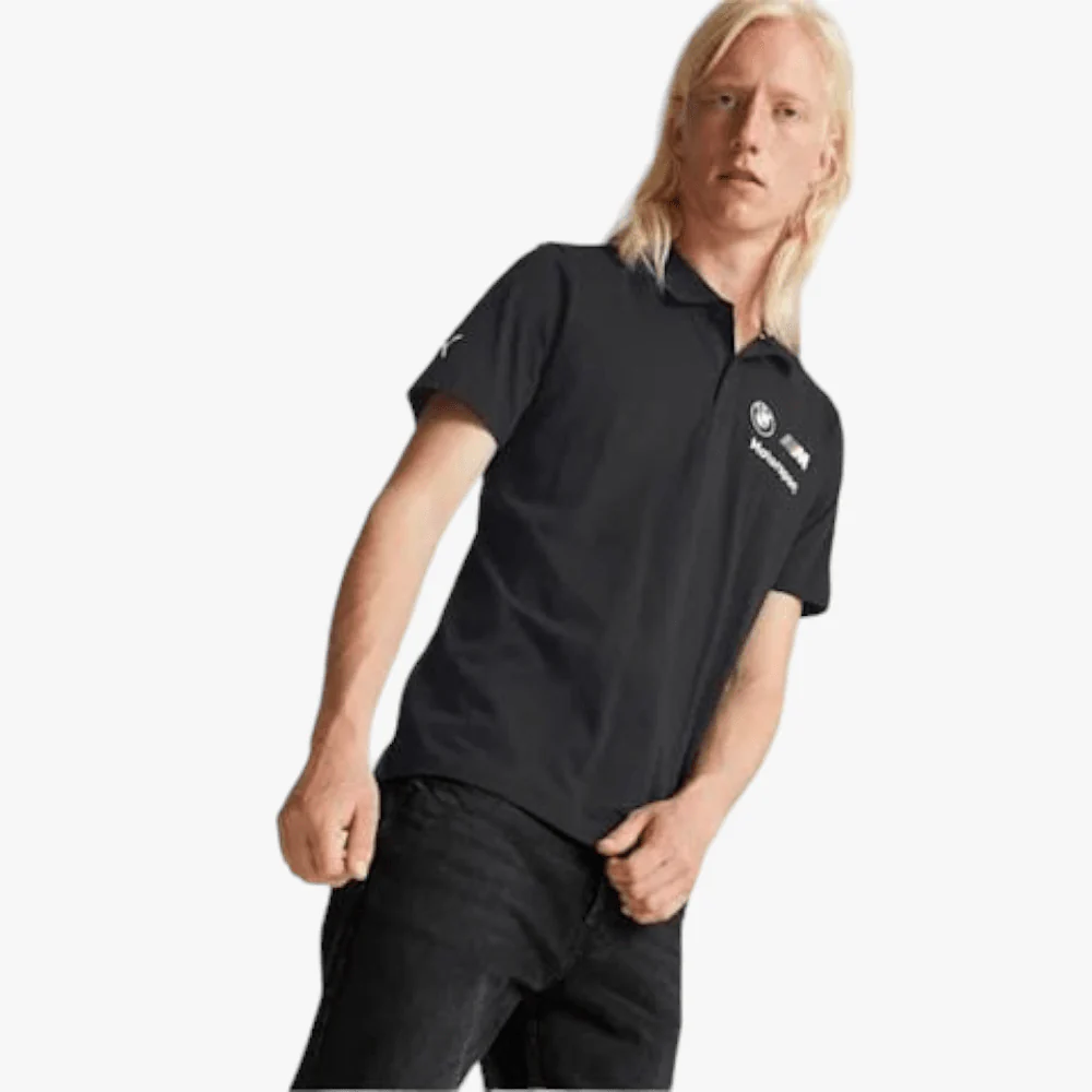 Puma Mens Bmw Mms Ess Short Sleeve Polo Golfer Black