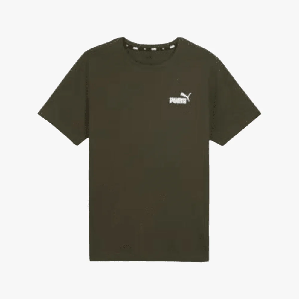 Puma Mens Ess Small Logo Short Sleeve Dark Olive