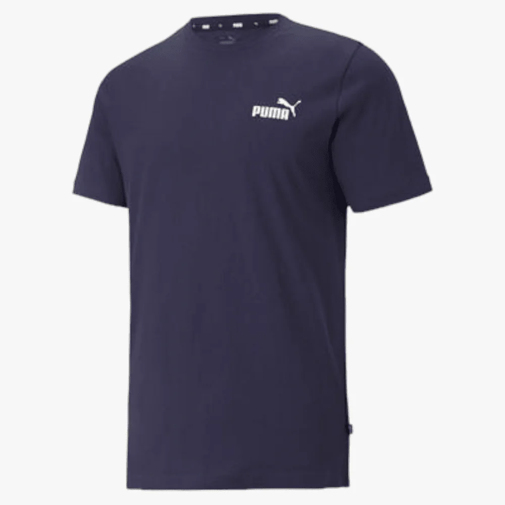 Puma Mens Ess Small Logo Short Sleeve Tee Peacoat