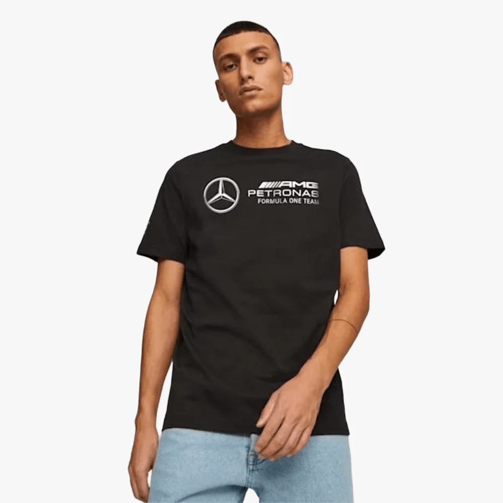 Puma Mens Mapf1 Logo Short Sleeve Tee Mercedes Black