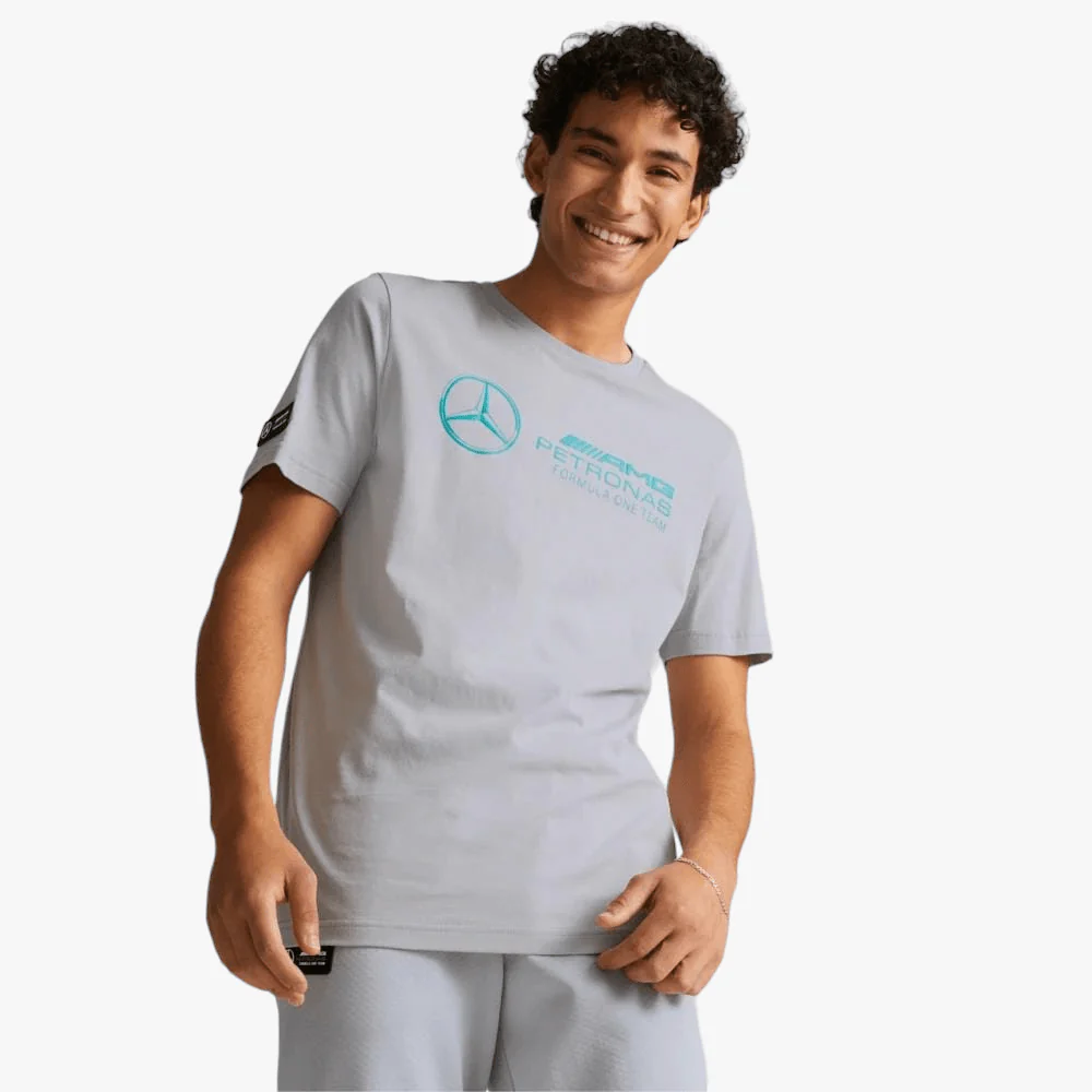 Puma Mens Mapf1 Logo Short Sleeve Tee Mercedes Silver