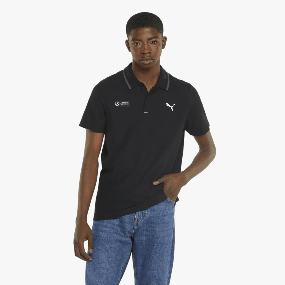 Puma Mens Mapf1 Pique Short Sleeve Golfer Black