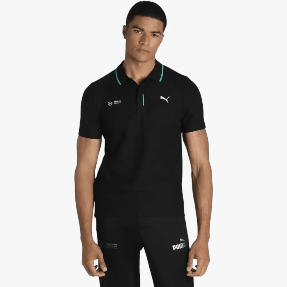 Puma Mens Mapf1 Polo Short Sleeve Golfer Black