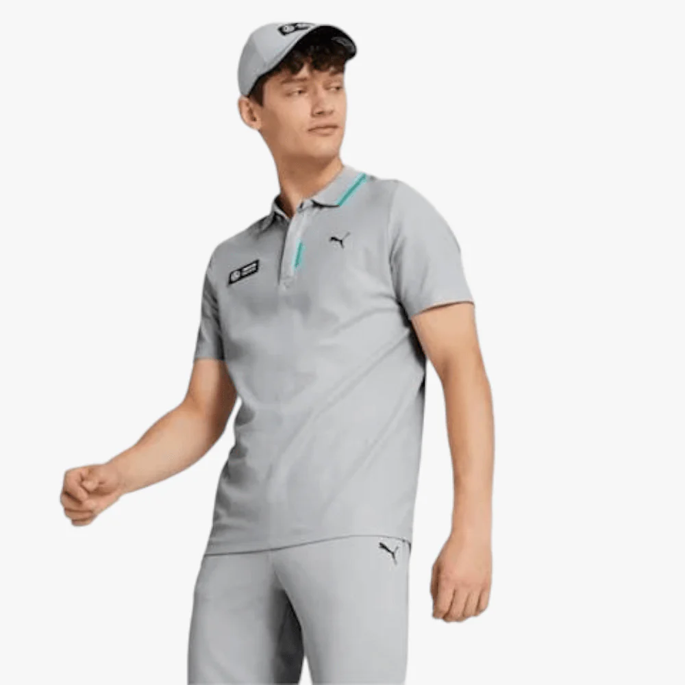 Puma Mens Mapf1 Polo Short Sleeve Golfer Silver