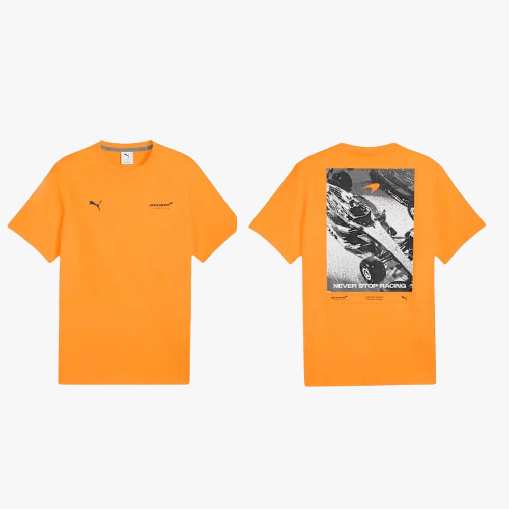 Puma Mens Mclaren Graphic Tee Short Sleeve Tee Papaya