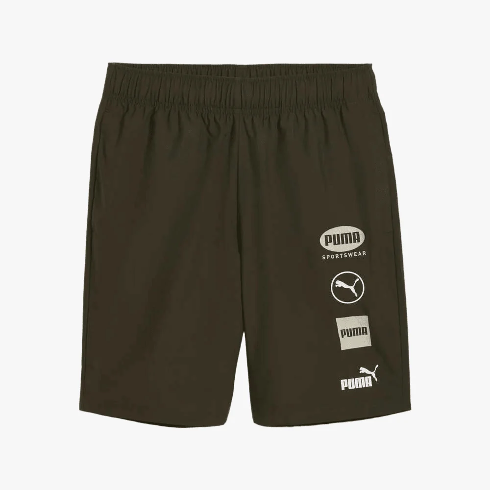 Puma Mens Power Graphic Woven 8" Shorts Dark Olive