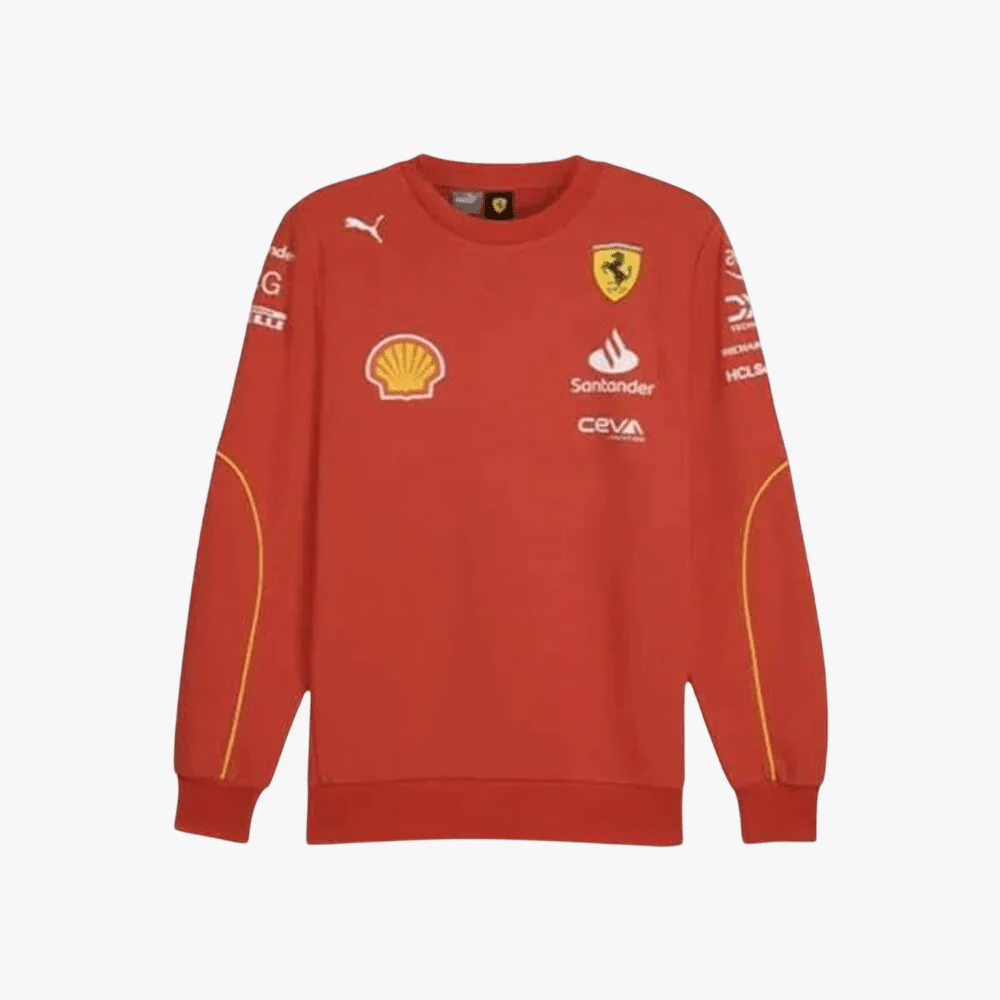 Puma Mens Sf Team Crew Neck Sweater Burnt Red