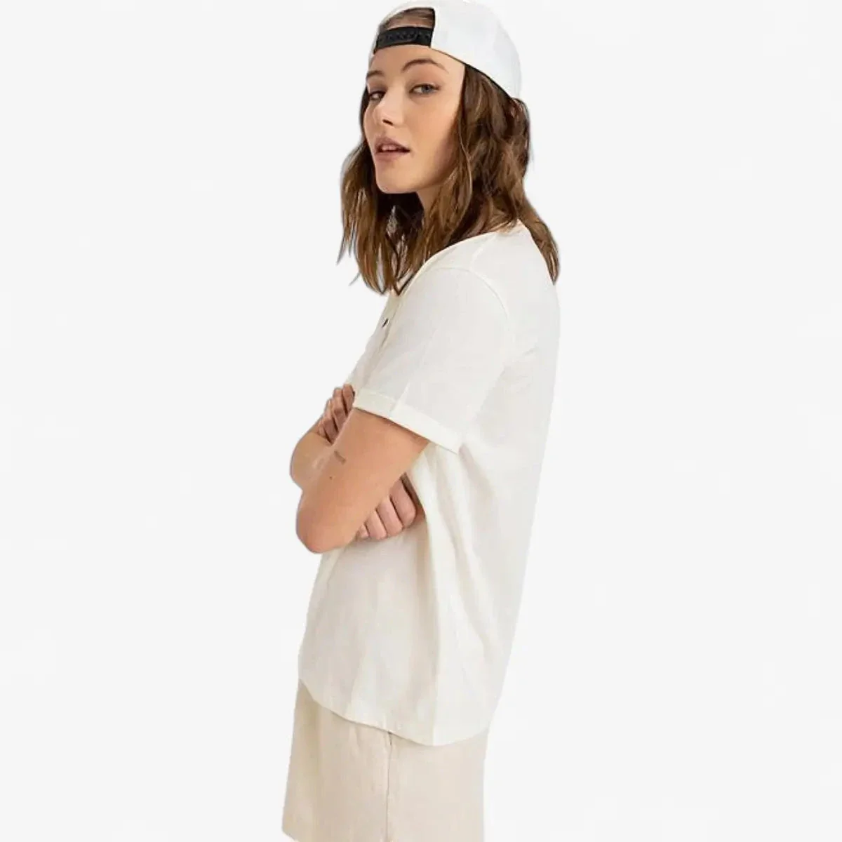 Roxy Womens Oceanregular Corpo Short Sleeve Tee Egret - Image 3