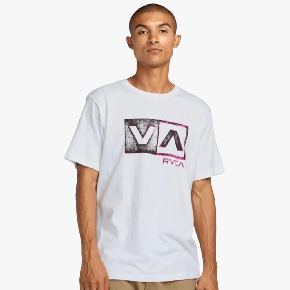 Rvca Mens Balance Box Short Sleeve Tee White