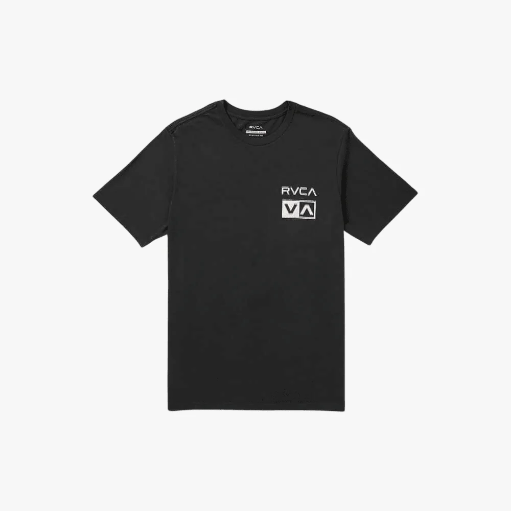 Rvca Mens Glitch Short Sleeve Tee Pirate Black