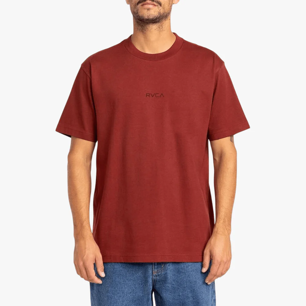 Rvca Mens Small Rvca Short Sleeve Tee Red Earth