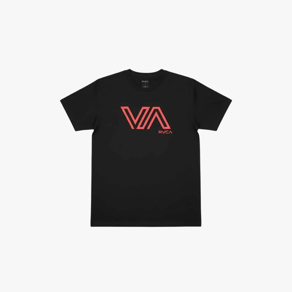 Rvca Mens Stencil Short Sleeve Tee Off Black