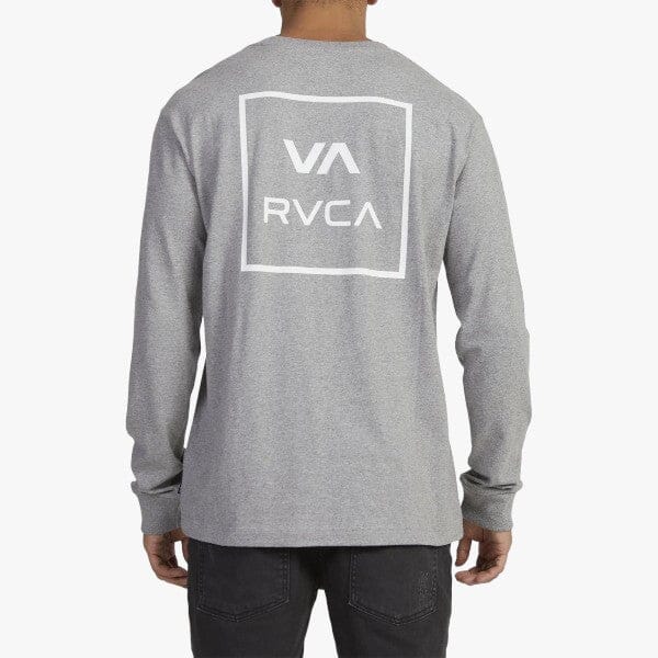 Rvca Mens Va All The Way Long Sleeve Tee Grey Marle - Image 2