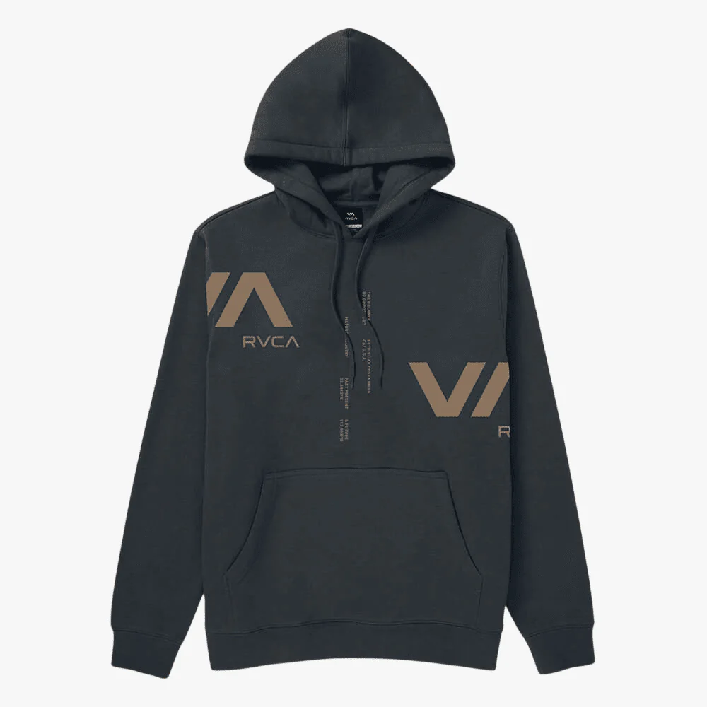 Rvca Mens Va Divided Hoody Pirate Black