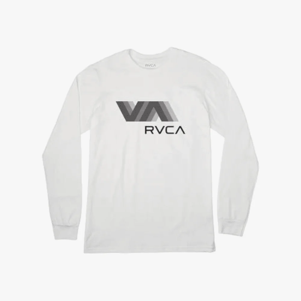 Rvca Mens Va Rvca Blur Long Sleeve Tee White