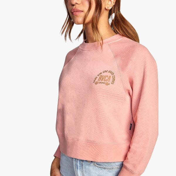 Rvca Womens Good Times Fleece Top Blush - Image 4