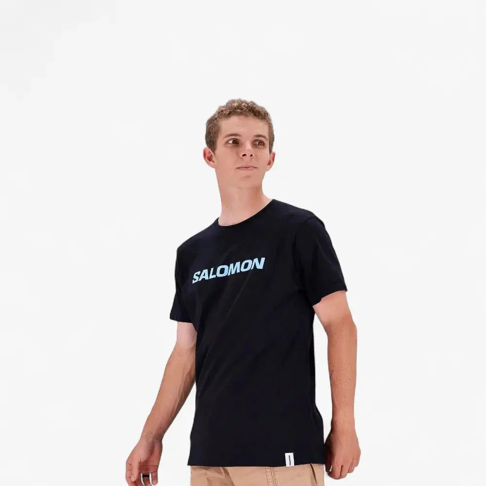 Salomon Mens Core Logo Short Sleeve Tee Black - Image 3