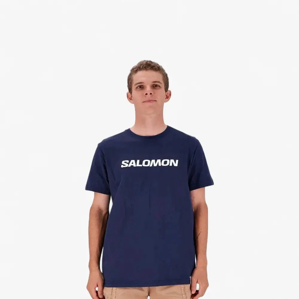 Salomon Mens Core Logo Short Sleeve Tee Blue Nights