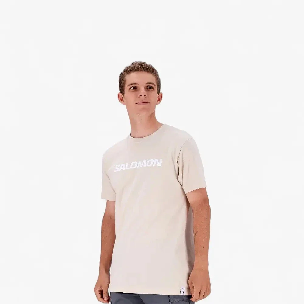 Salomon Mens Core Logo Short Sleeve Tee Pumice Tee - Image 2